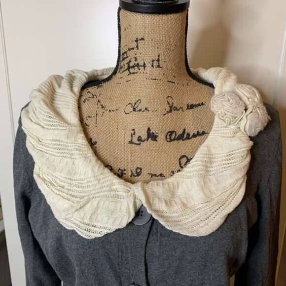 Chadwicks Cardigan Sweater with Fluffy Collar - Picture 2 of 16